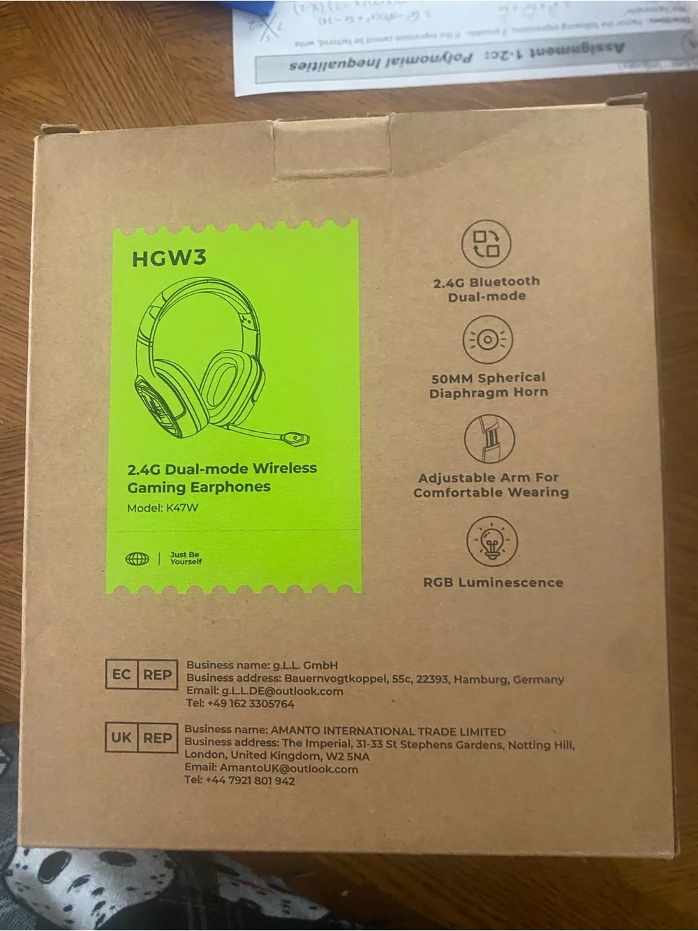 BRAND NEW Wireless LED Headset with Built-In Mic - Black